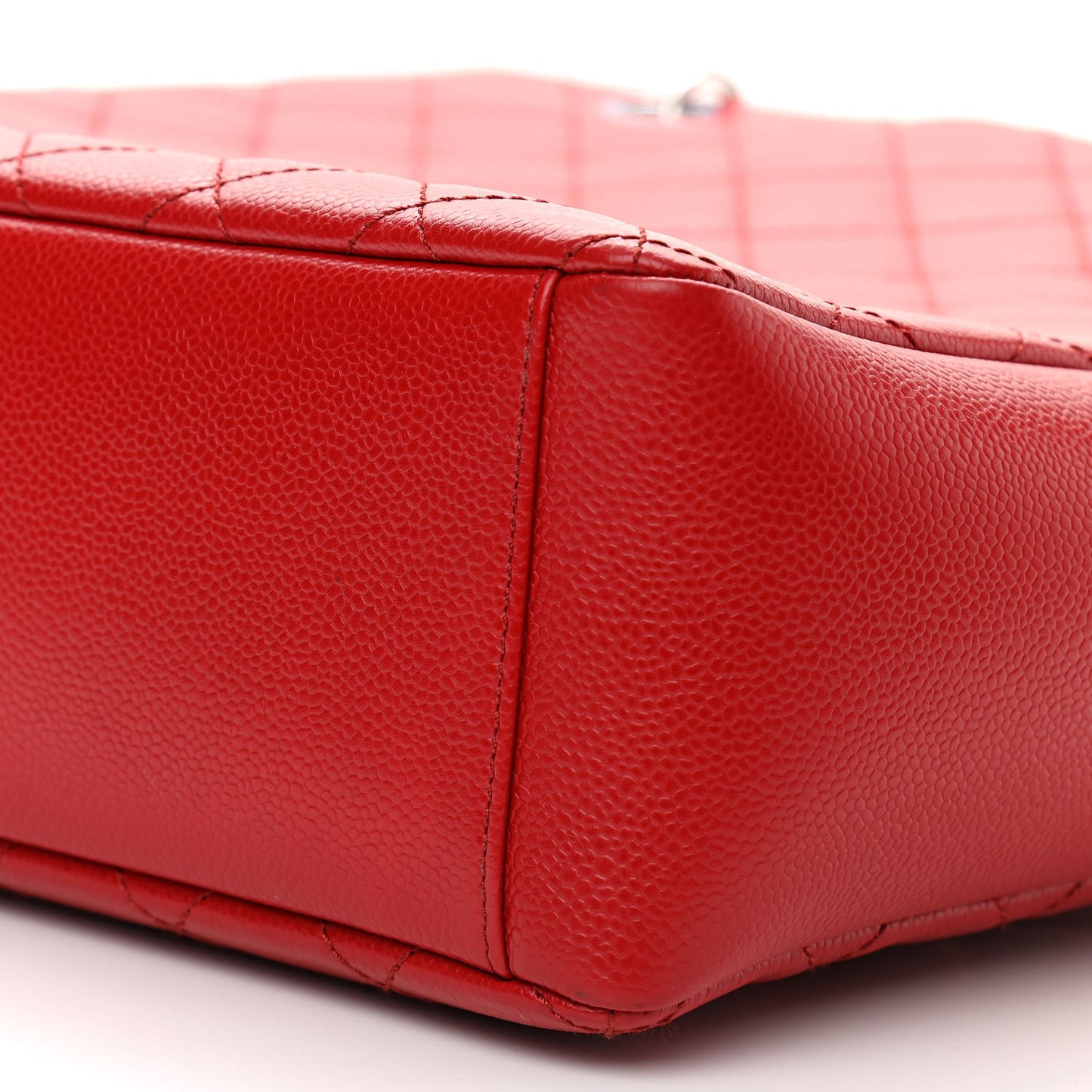 Caviar Quilted Vertical Grand Shopping Tote GST Red