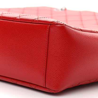 Chanel Caviar Quilted Vertical Grand Shopping Tote GST Red 9 of 9
