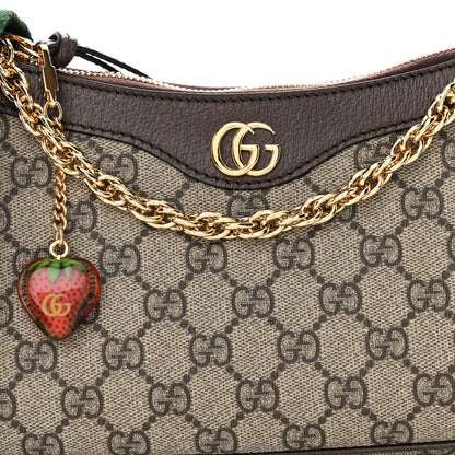 Gucci GG Supreme Monogram Textured Dollar Calfskin Web Small Ophidia GG Handbag Beige Ebony New Acero 7 of 12