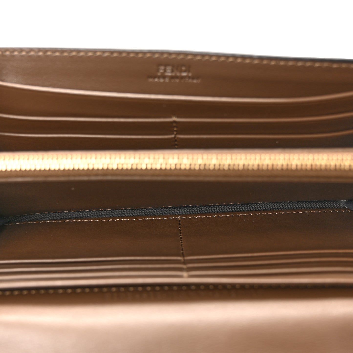 Vitello Soft F is Fendi Bi-Color FF 1974 Embossed Continental Envelope Wallet On Chain Maya Black