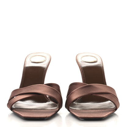 Saint Laurent Crepe Satin Crystal Opyum Mules 39 Manioc 39 Brown 3 of 9