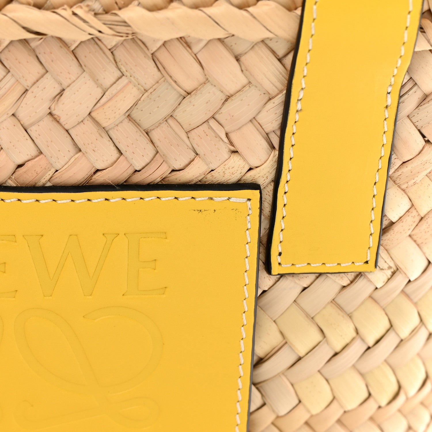 Loewe Raffia Small Basket Tote Bag Natural Yellow 11 of 14