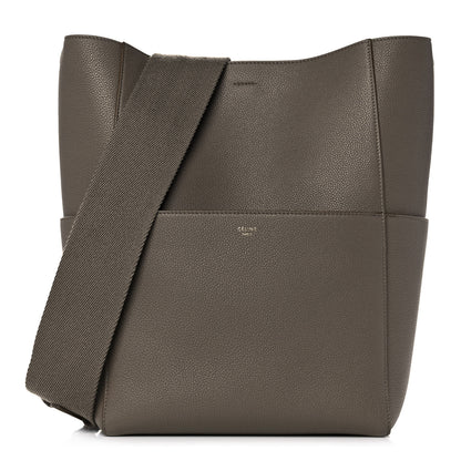 Celine Soft Grained Calfskin Sangle Bucket Bag Taupe 1 of 12
