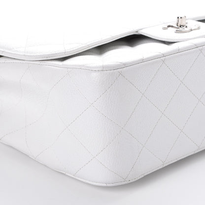 Chanel Caviar Quilted Jumbo Double Flap White 11 of 11