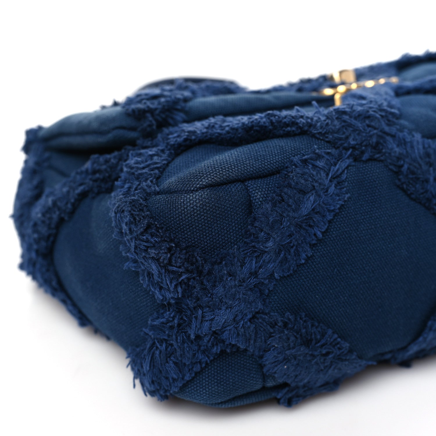 Chanel Cotton Canvas Quilted Medium Chanel 19 Flap Navy Blue 9 of 10