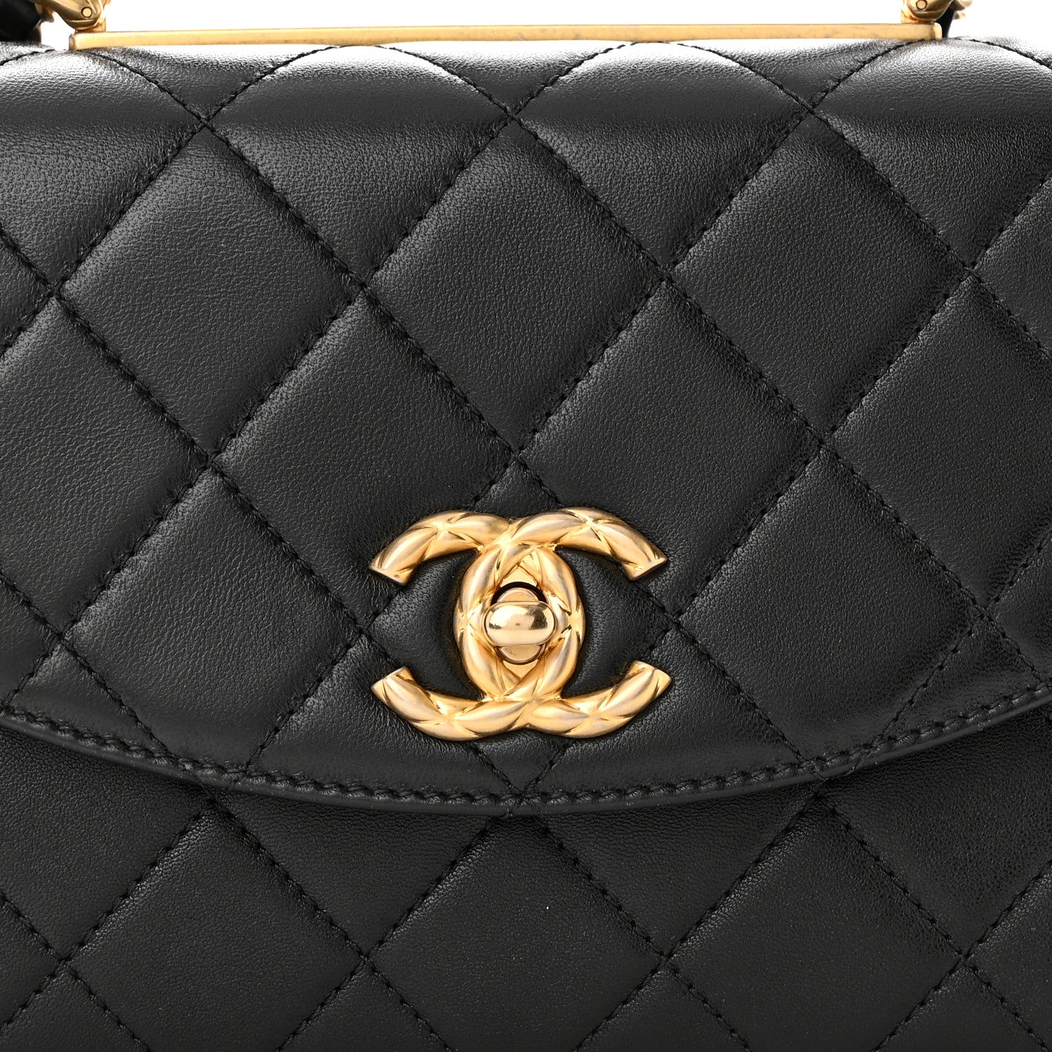 Chanel Lambskin Quilted Trendy Spirit Top Handle Flap Black 8 of 11