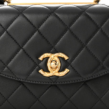 Chanel Lambskin Quilted Trendy Spirit Top Handle Flap Black 8 of 11