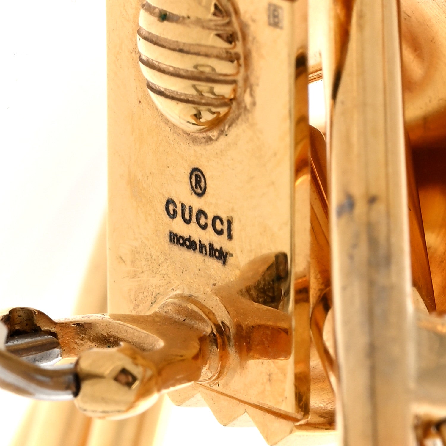 Gucci Metal Geometric Earrings Gold 4 of 5
