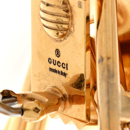 Gucci Metal Geometric Earrings Gold 4 of 5