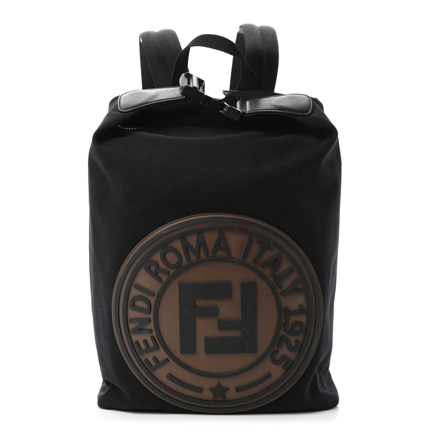 Nylon Stamp Patch Cross Strap Backpack Black Maya