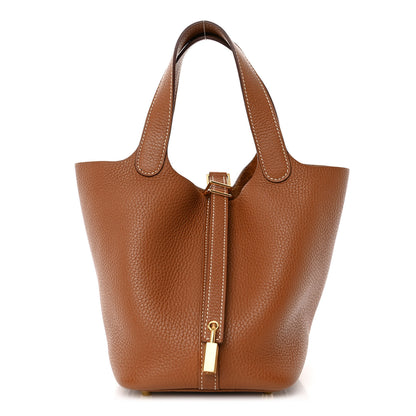 Hermes Taurillon Clemence Picotin Lock 18 PM Gold 1 of 11