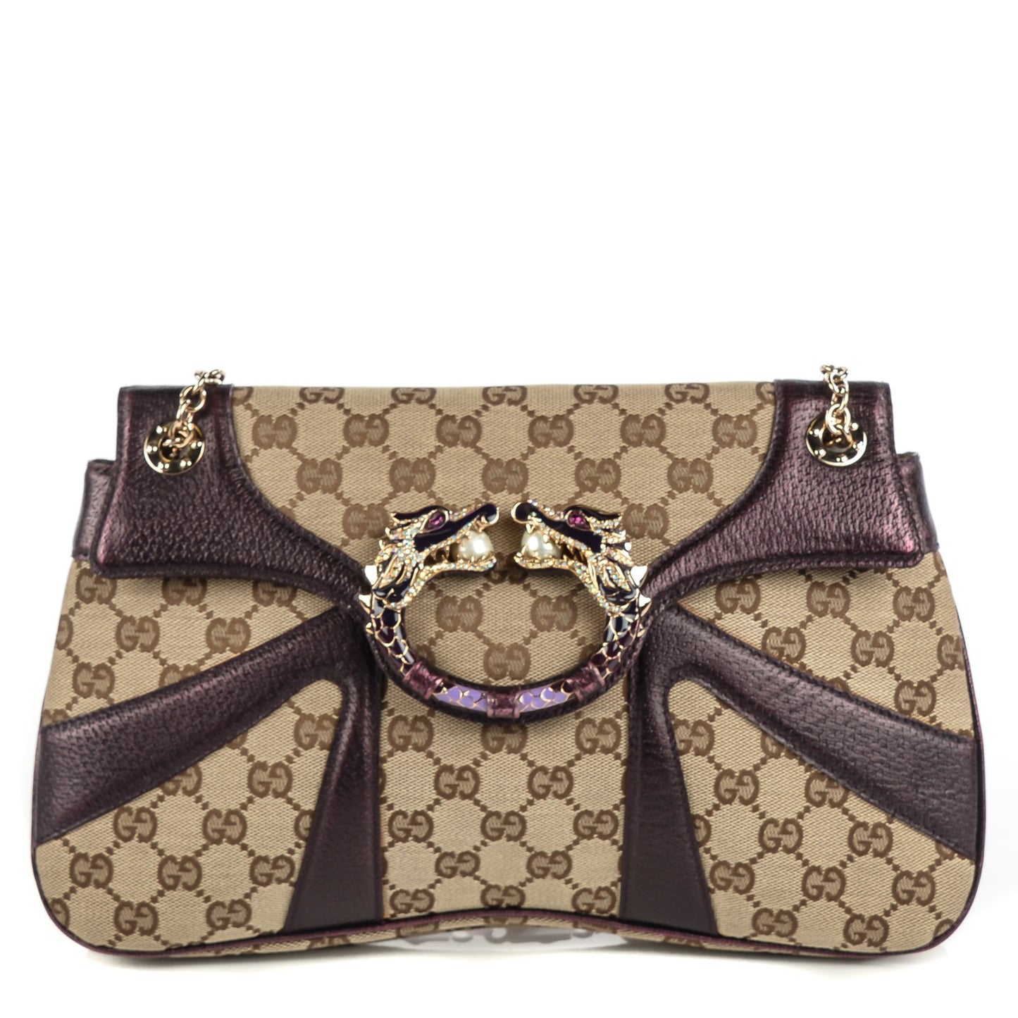Monogram GG Tom Ford Jeweled Dragon Flap Bag Purple