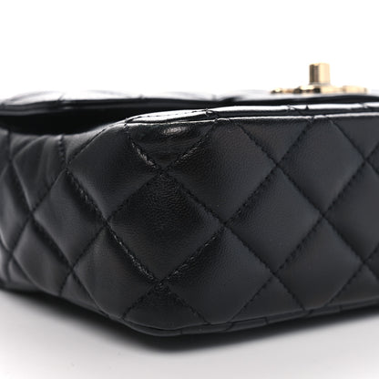 Chanel Lambskin Resin Quilted Mini Heart Square Flap Black 9 of 11