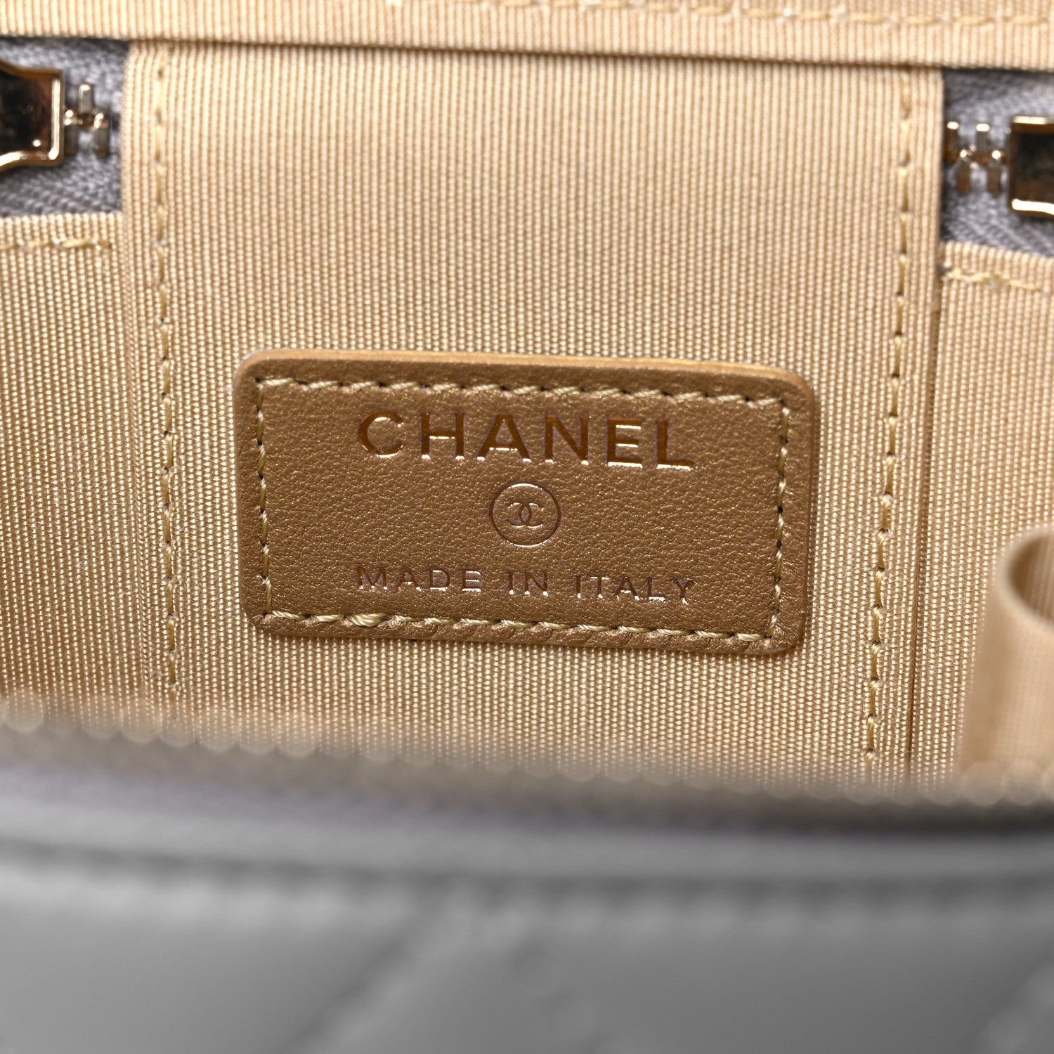 Chanel Lambskin Quilted Pearl Crush Mini Vanity Case With Chain Grey 6 of 11