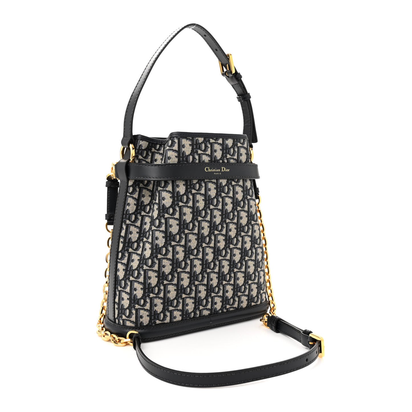 Oblique Calfskin Medium C'est Dior Bucket Bag Blue