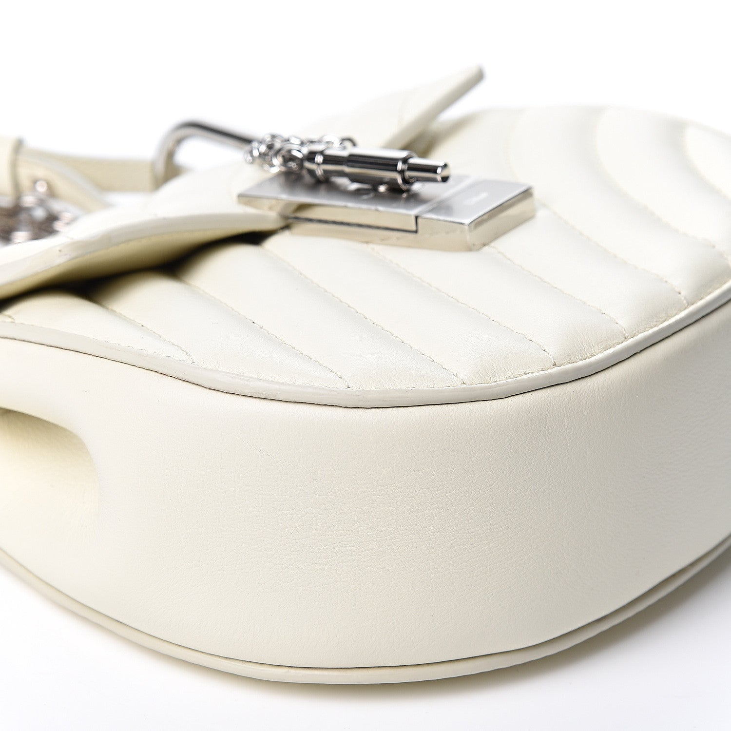 Chloe Calfskin Quilted Mini Drew Bijou Shoulder Bag Natural White 7 of 8