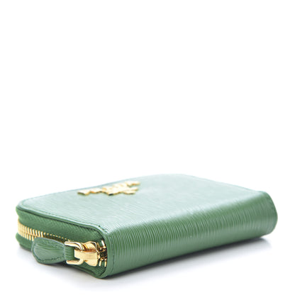 Prada Vitello Move Metal Coin Purse Verde 4 of 9