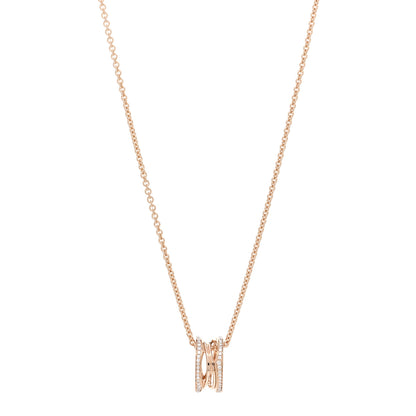 Bulgari 18K Rose Gold Diamond B.Zero1 Open Legends Pendant Necklace 1 of 4