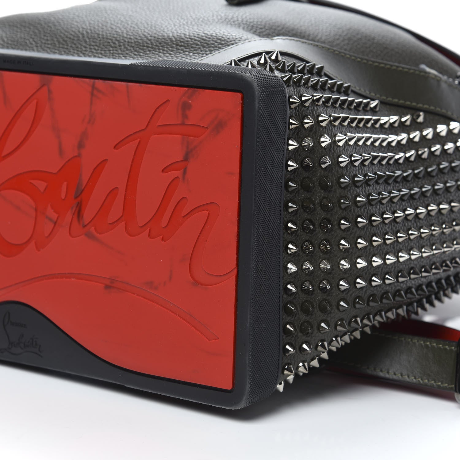Christian Louboutin Calfskin Spiked Explorafunk Backpack Khaki Green 7 of 9