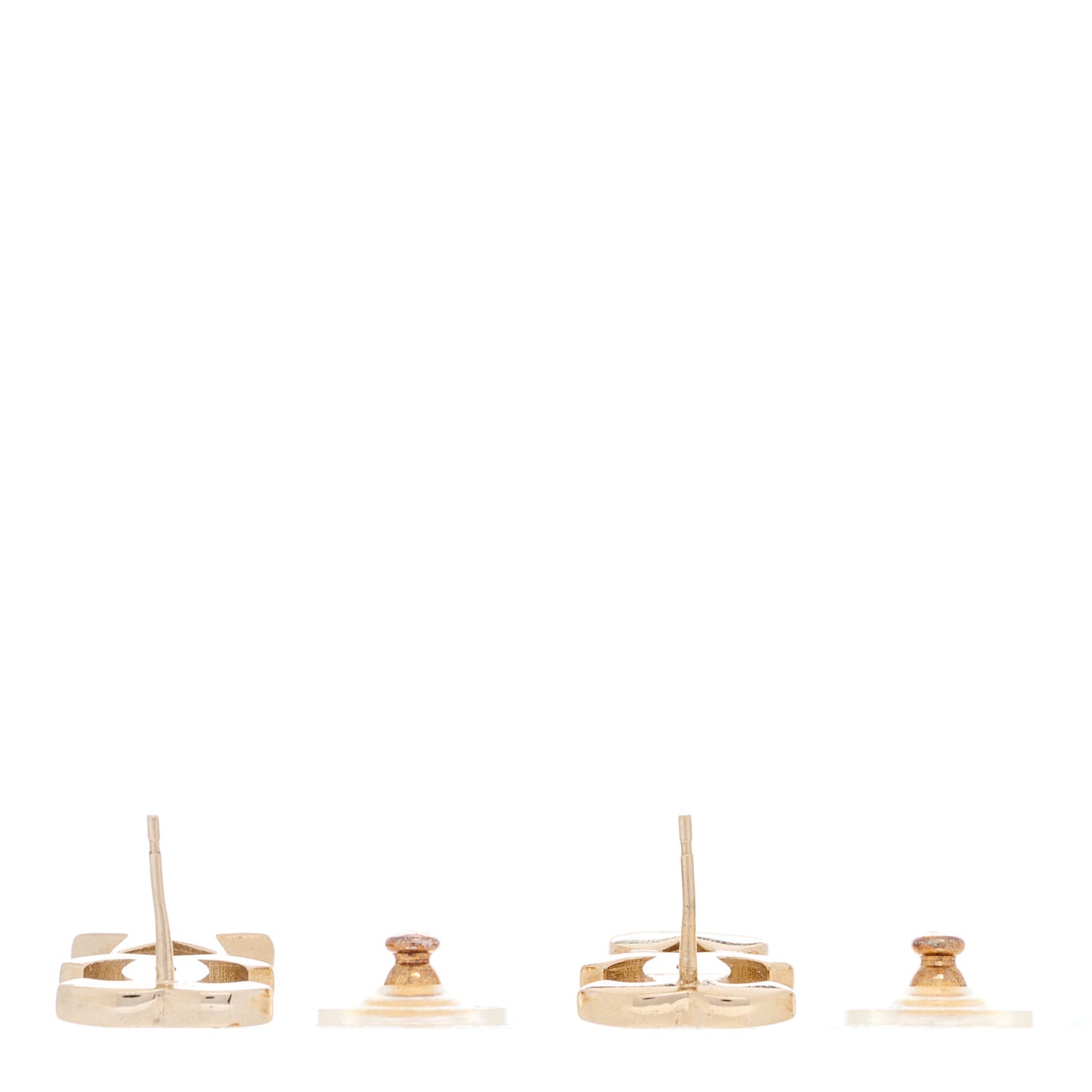 Crystal Pearl Charming Winter CC Star Heart Earrings Gold