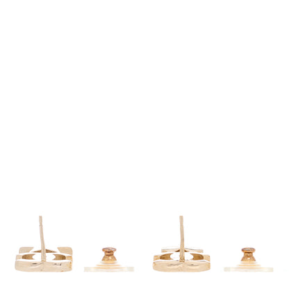 Chanel Crystal Pearl Charming Winter CC Star Heart Earrings Gold 3 of 4
