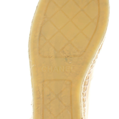 Chanel Lambskin CC Espadrilles 37 Beige Black 7 of 9