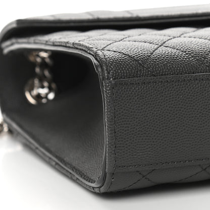 Saint Laurent Grain De Poudre Textured Mixed Matelasse Triquilt Medium Monogram Asphalt 6 of 7
