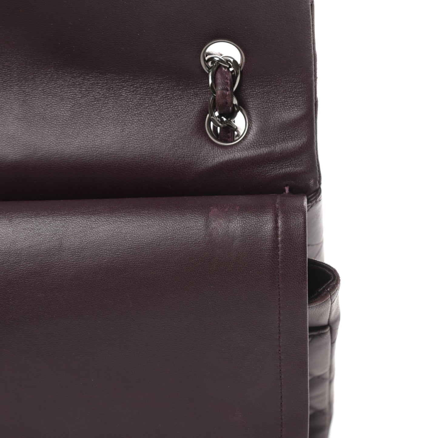 Lambskin Quilted Maxi Double Flap Purple