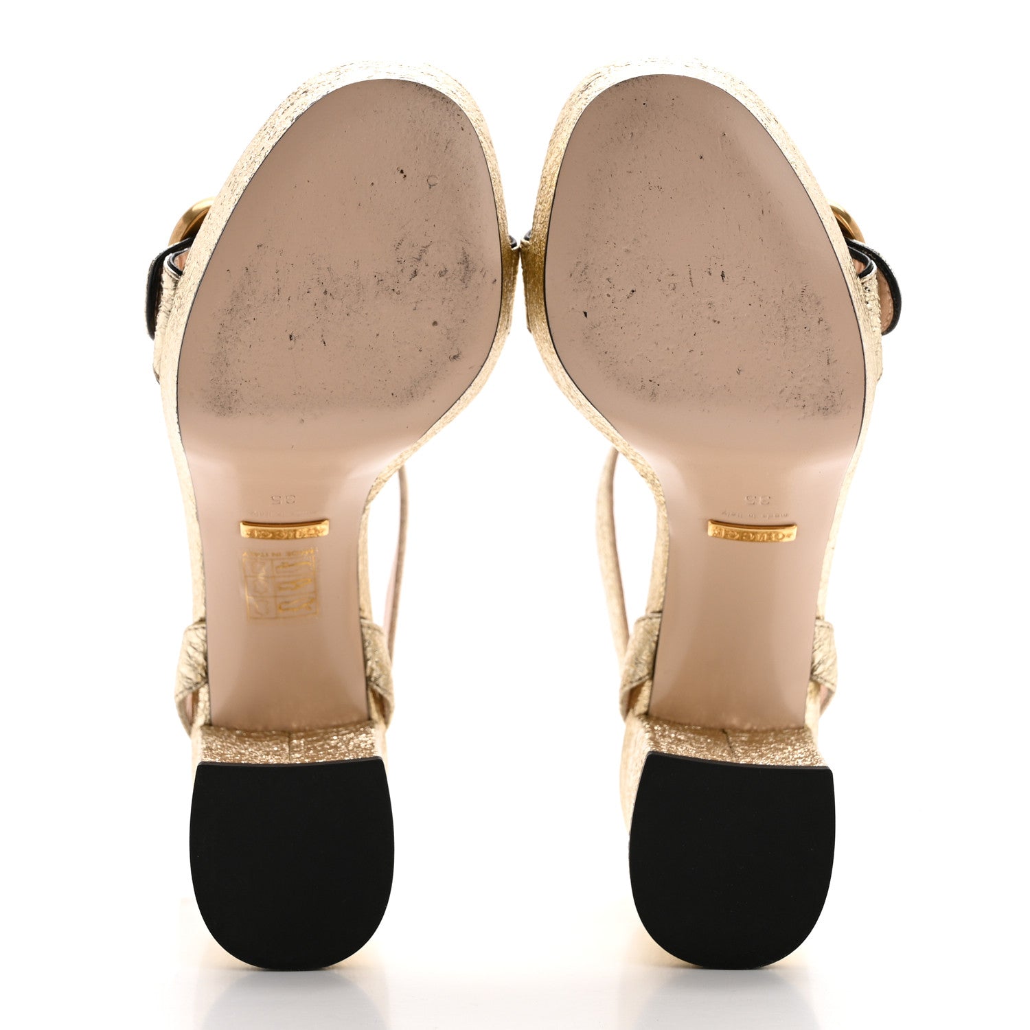 Gucci Galassia GG Marmont Ankle Wrap 75mm Platform Sandals 35 Platino 5 of 10