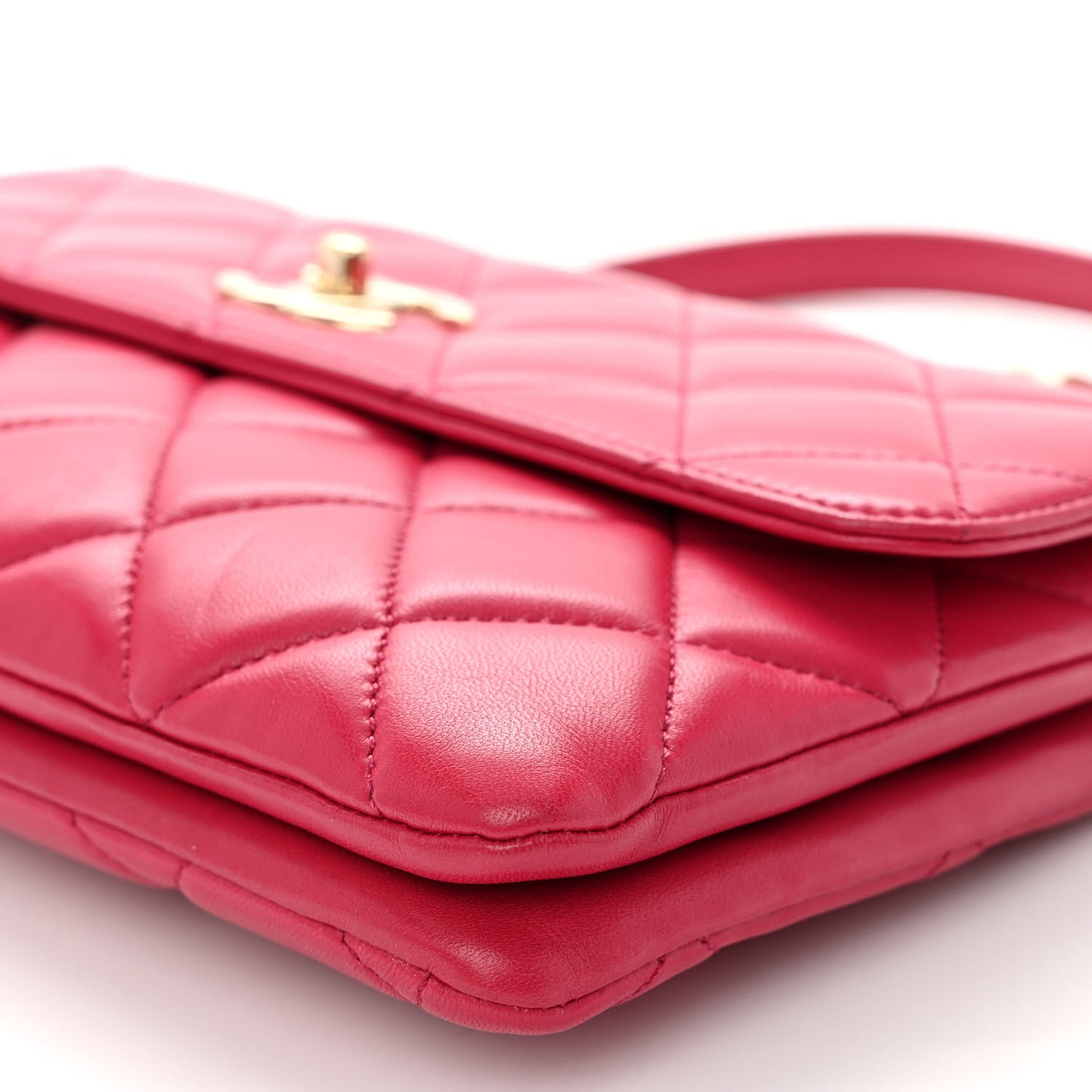 Lambskin Quilted Medium Trendy CC Flap Dark Pink