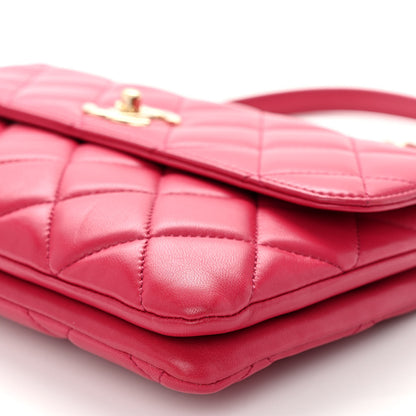 Chanel Lambskin Quilted Medium Trendy CC Flap Dark Pink 10 of 10