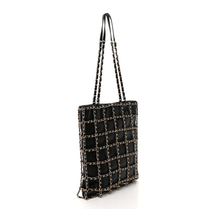 Chanel Lambskin Large Shopping Chain Tote Black 3 of 10