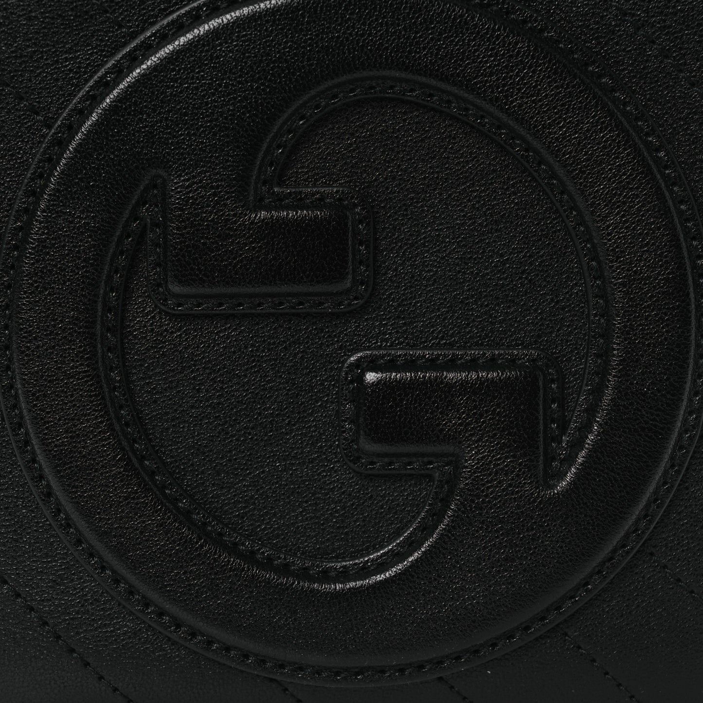 Sakai Be Green Calfskin Diagonal Stitched Blondie Top Handle Bag Black