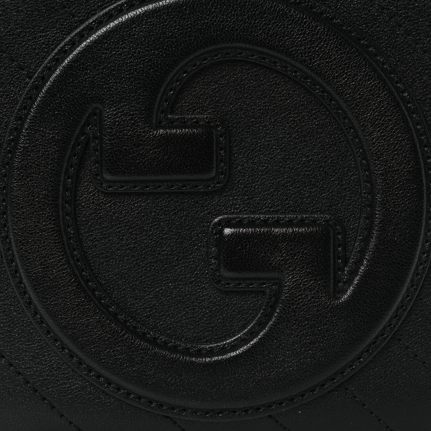 Gucci Sakai Be Green Calfskin Diagonal Stitched Blondie Top Handle Bag Black 8 of 10