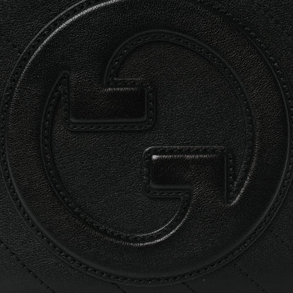 Gucci Sakai Be Green Calfskin Diagonal Stitched Blondie Top Handle Bag Black 8 of 10