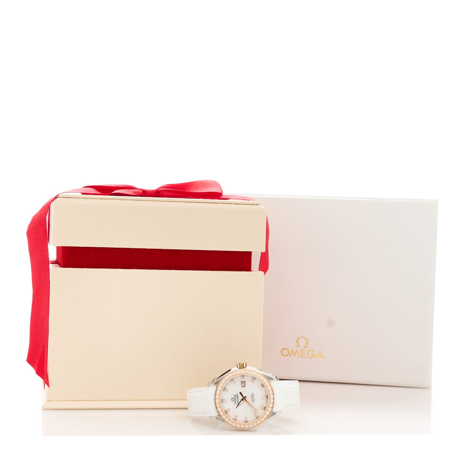 Omega Stainless Steel 18K Red Gold Alligator Diamond Bezel 34mm Seamaster Aqua Terra Co-Axial Chronometer Automatic Watch 231.28.34.20.55.002 5 of 5