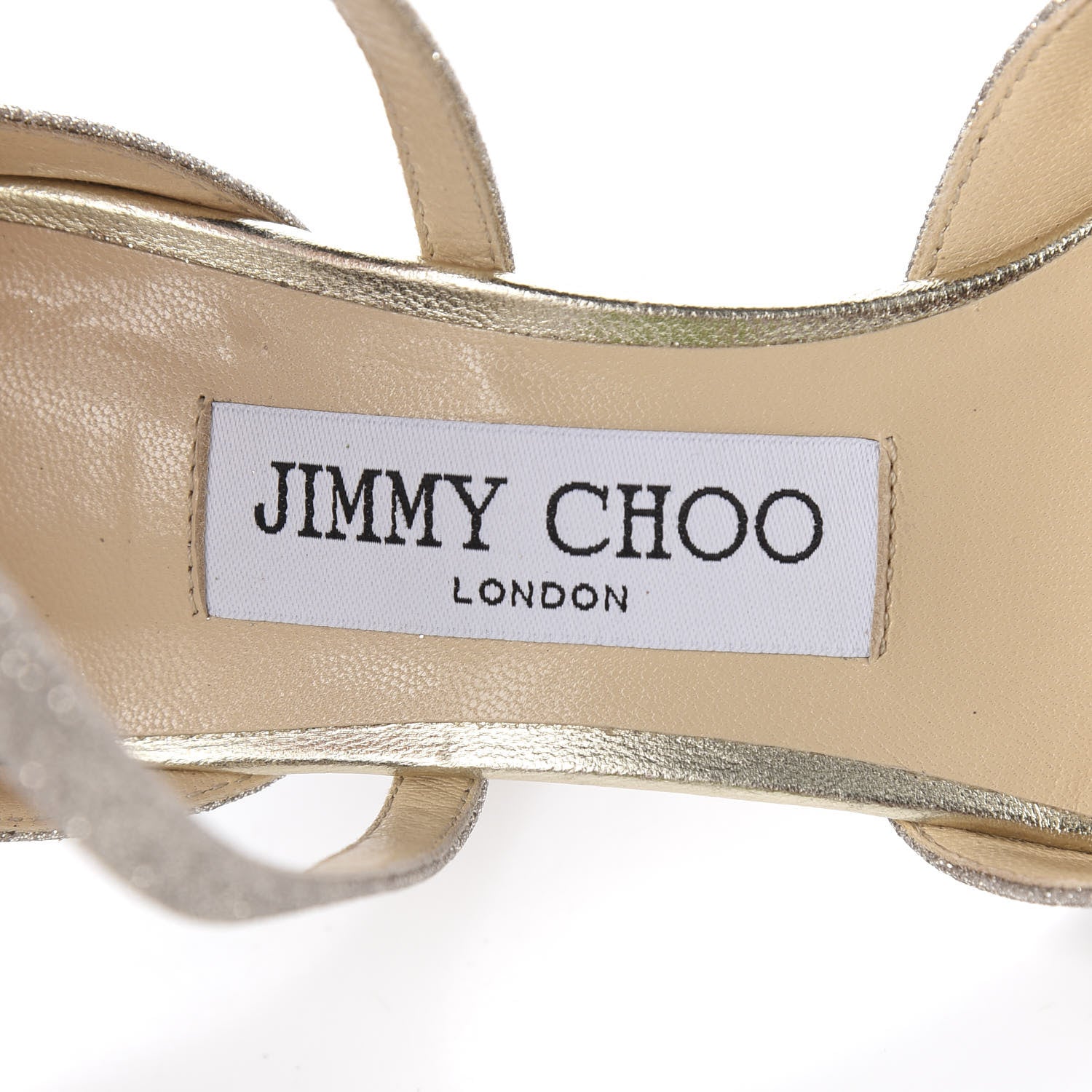 Jimmy Choo Glitter Emsy Crisscross Sandals 35 Platinum Ice 7 of 8