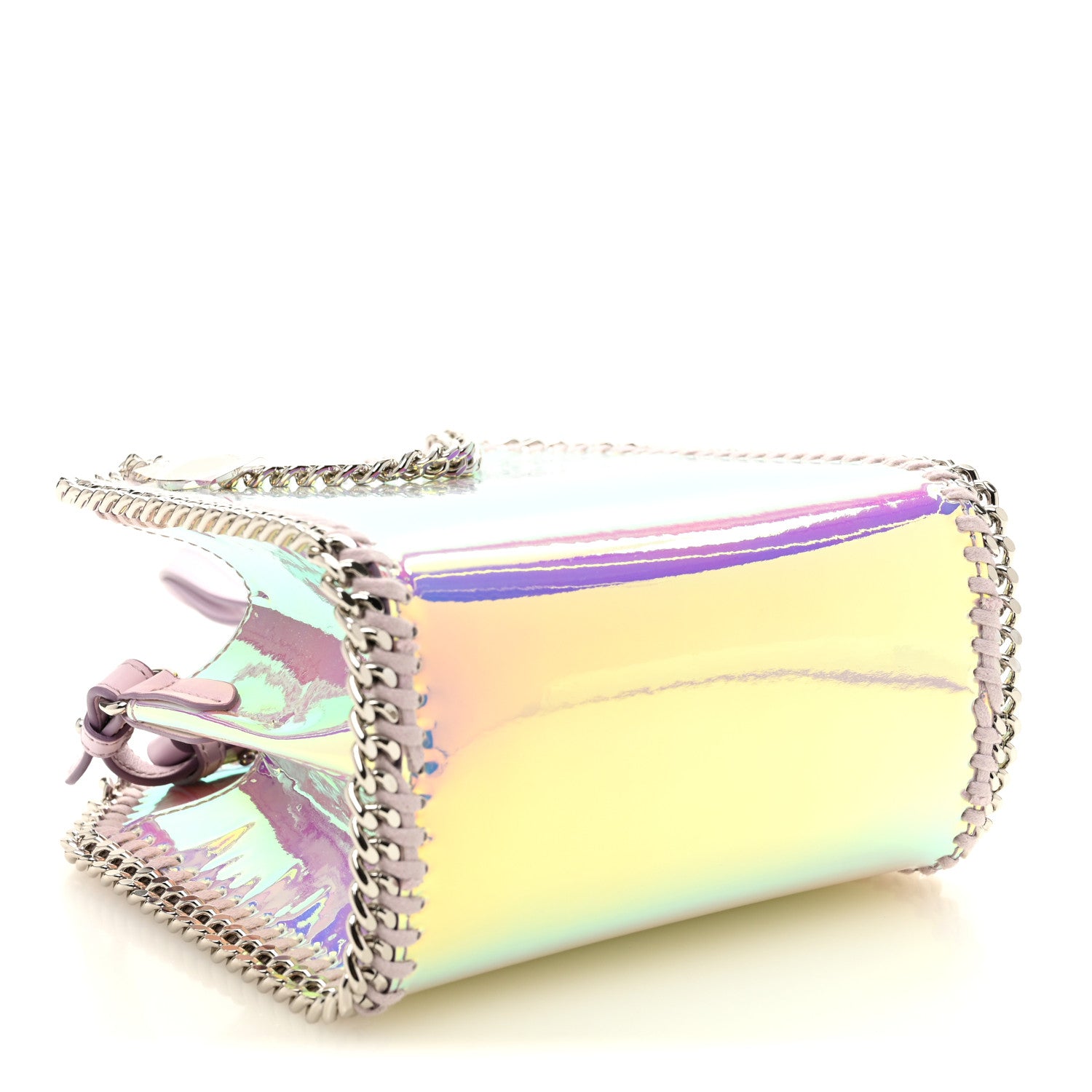 Stella McCartney Holographic Faux Leather Mini Falabella Silver 4 of 9