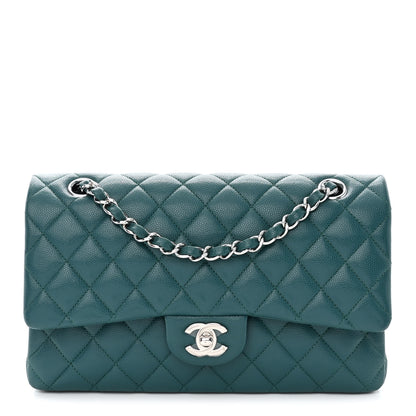 Chanel Caviar Quilted Medium Double Flap Dark Turquoise 1 of 12