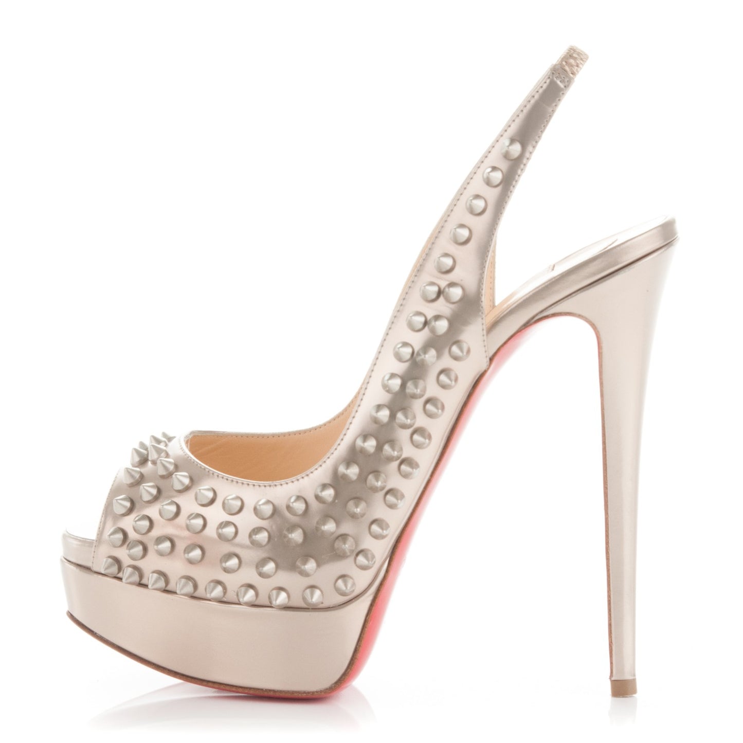 Specchio Lady Peep Sling Spikes 150 Pumps 37 Beige