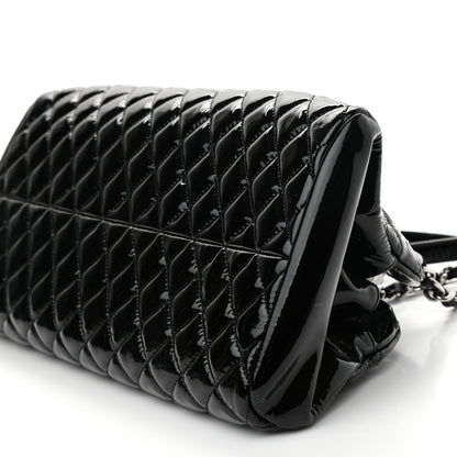 Chanel Patent Quilted Medium Just Mademoiselle Bowling Bag Black 12 of 13