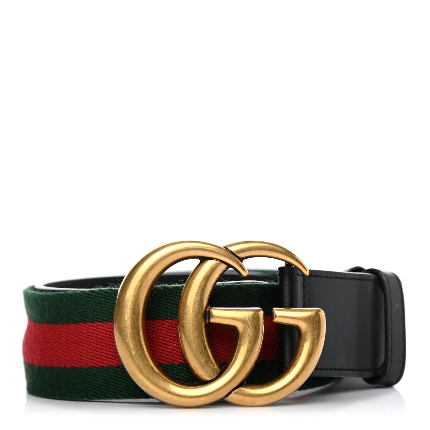 Nylon Calfskin Double G Web 40mm Belt 80 32 Green Red Black