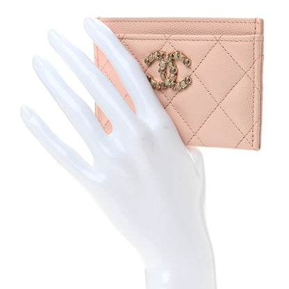 Chanel Shiny Caviar Enamel Quilted CC Card Holder Light Pink 2 of 9