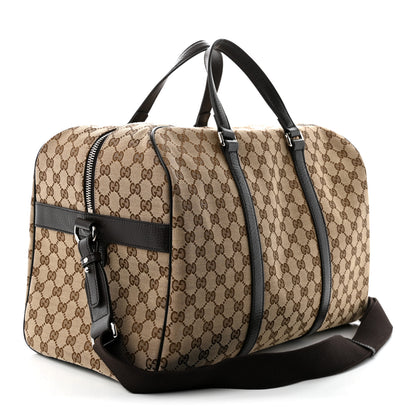 Gucci Monogram Dollar Calfskin Boston Duffle Bag Beige Ebony Testa di Moro Marrone Scuro 3 of 10