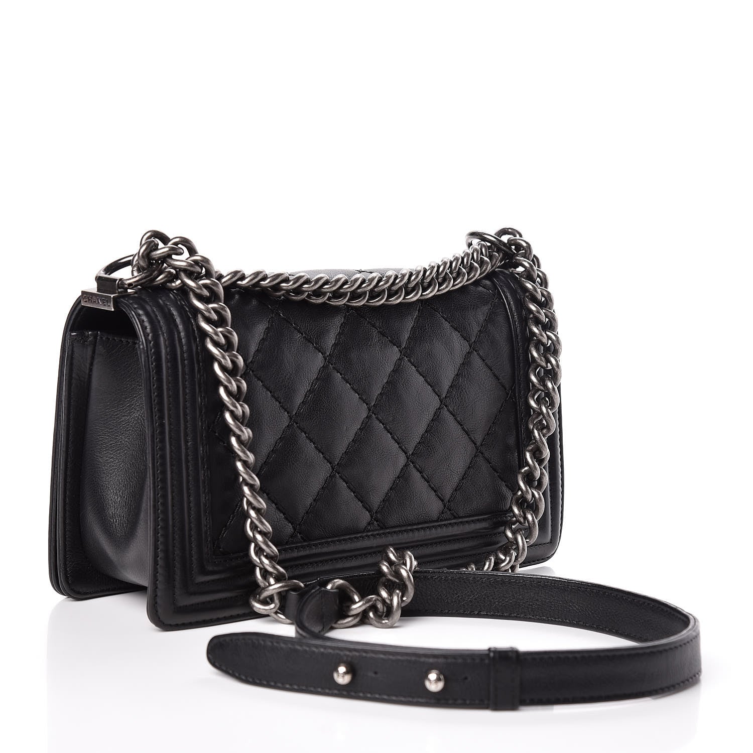 Chanel Calfskin Double Stitch Medium Boy Flap Black 3 of 13