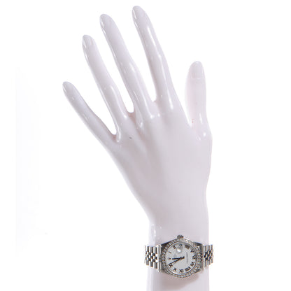 Rolex Stainless Steel Diamond 31mm Oyster Perpetual Datejust Watch White Roman 78240 2 of 7