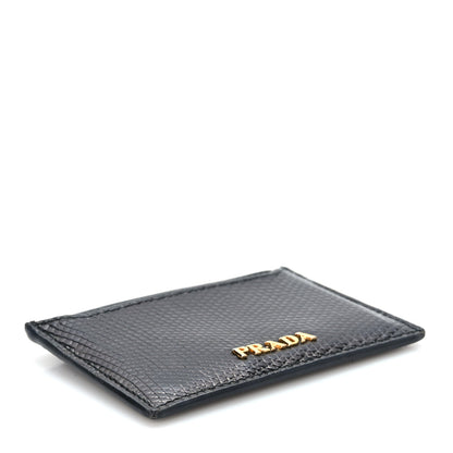 Prada Lizard Card Case Black 4 of 7