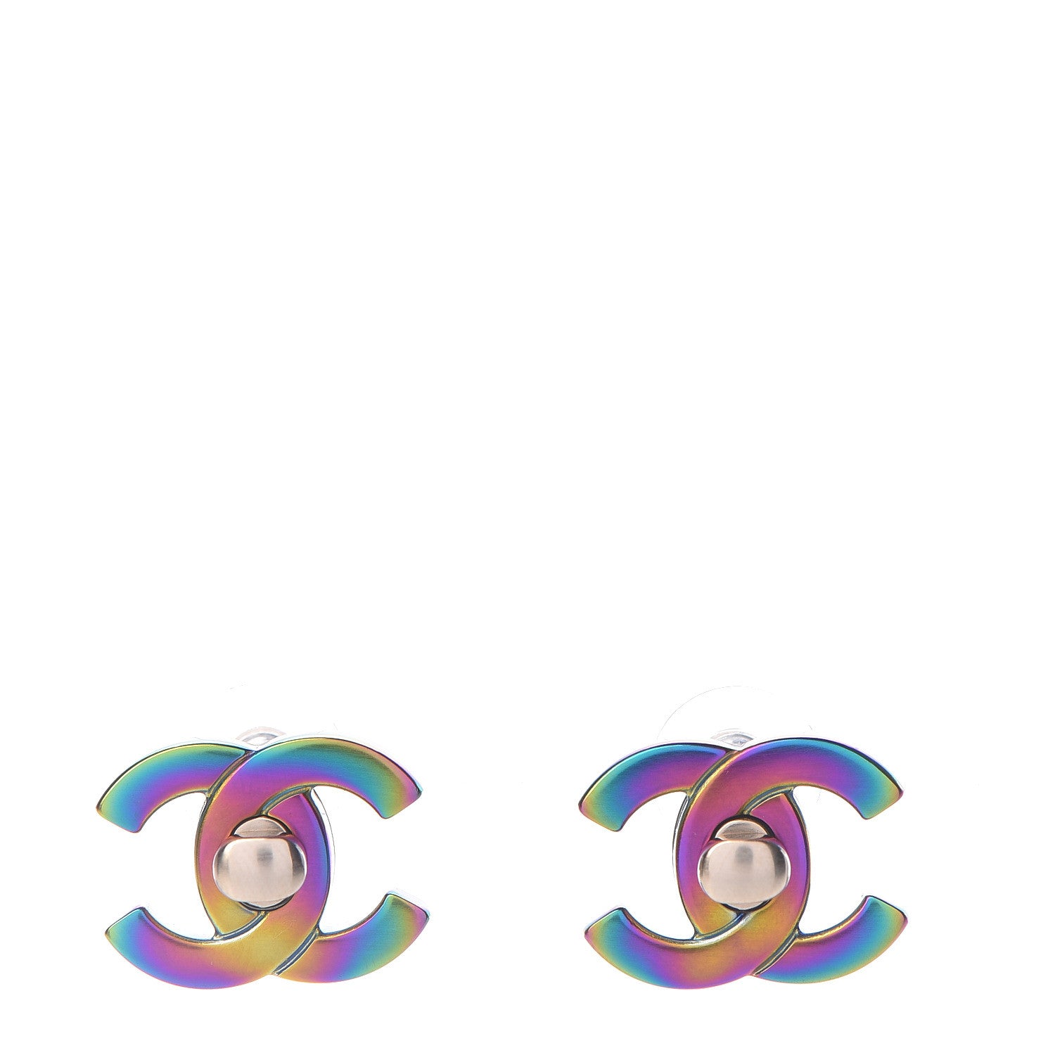 Chanel Metal CC Turnlock Interchangeable Earrings Gold 1 of 10