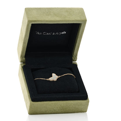 Van Cleef & Arpels 18K Yellow Gold Mother of Pearl Sweet Alhambra Butterfly Bracelet 5 of 5
