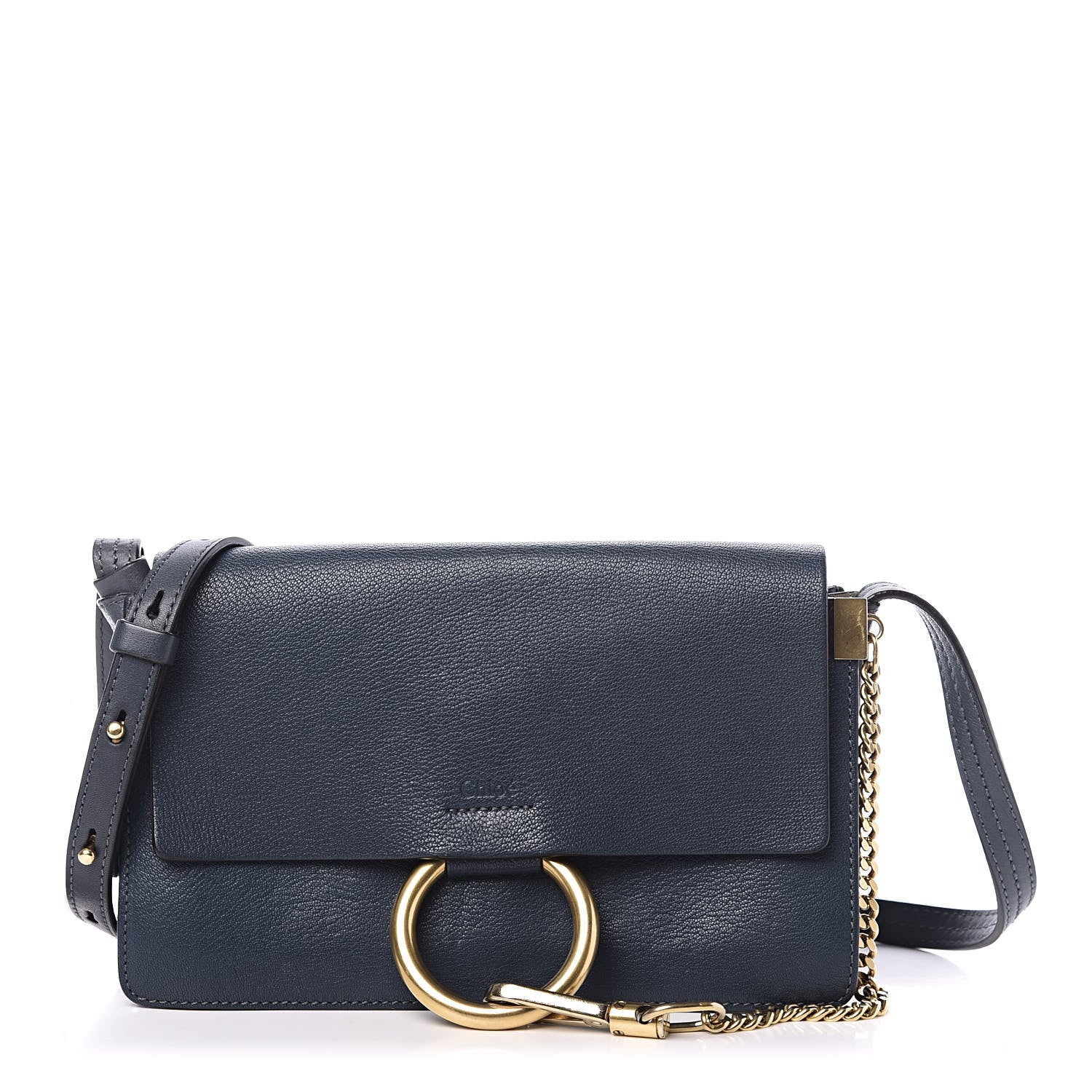 Chloe Goatskin Small Faye Shoulder Bag Denim Blue 1 of 11